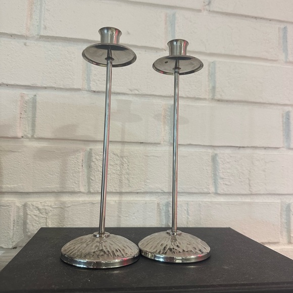 Vintage Silver Taper Candle Holders Made In Spain - Picture 2 of 3